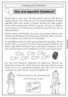 Vorschau - Arbeitsblätter - Wir werden Lesedetektive! - Arbeitsblatt: Lesetext - Was sind eigentlich Detektive? - Deckblatt