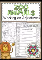 Vorschau - Arbeitsblätter - ZOO ANIMALS - Working on Adjectives - Deckblatt