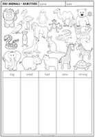 Vorschau - Arbeitsblätter - ZOO ANIMALS - Working on Adjectives - Seite 1