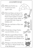 Vorschau - Mal- und Bastelvorlagen - Herbst Kunstprojekt - bunte Drachen -dreifach differenziert - Seite 2