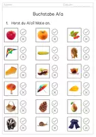 Vorschau - Arbeitsblätter - Herbst: Laute hören - A/a - E/e - Arbeitsblätter mit Fotos - Seite 1