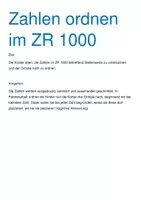 Vorschau - Stationenlernen - Spielerisch Zahlen ordnen im ZR 1000 (Bewegungsspiel) - Deckblatt