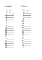 Vorschau - Arbeitsblätter - Verdoppeln & Halbieren bis 100 – kostenloses Arbeitsblatt (Mathe Grundschule) - Seite 2