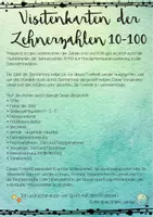 Vorschau - Poster - Visitenkarten Zehnerzahlen 10 bis 100 Eierkartonversion - Tafelmaterial - Visitenkartenformat - png-Version - Seite 1