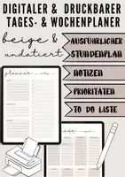 Vorschau - Anderer Materialtyp - Tages- und Wochenplaner - digital & ausdruckbar - undatiert - mit BLANKOS - beige - Deckblatt