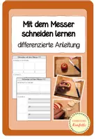Vorschau - Arbeitsblätter - Schneiden mit dem Messer (Anleitung Kochen) - Deckblatt