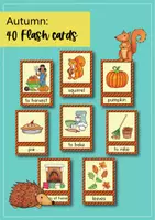 Vista previa - Tarjetas / Manipulativos - Autumn Flash Cards / Tarjetas con imágenes (inglés) - página 1