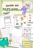 Vorschau - Unterrichtsreihen - Gestalte dein Pocketmonster Sammelkarte DaZ Grundschule - Deckblatt