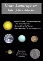 Vorschau - Stationenlernen - Sonnensystem Erkundung - Interaktiv - Deckblatt