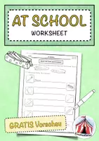 Vorschau - Arbeitsblätter - KOSTENLOS! Arbeitsbogen "At school" - Vorschau - Deckblatt
