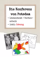 Vorschau - Arbeitsblätter - Die Konferenz von Potsdam - Lückentext und Kartengestaltung - Deckblatt