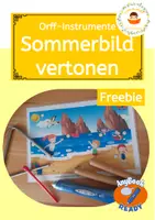 Vorschau - Bildkarten - Sommerbild mit Orff-Instrumenten und Anybookreader vertonen - Deckblatt