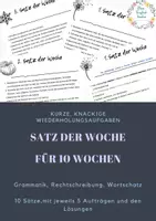 Vorschau - Arbeitsblätter - Satz der Woche - Ideal für regelmässige Sprachbetrachtung - Deckblatt