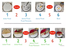 Vorschau - Stationenlernen - Bastelanleitung: Weihnachtliche Astscheiben - Weihnachtsmann & Schneemann - Seite 2