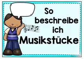 Vorschau - Poster - Musik beschreiben im Musikunterricht der Grundschule - Tafelmaterial und Wortspeicher für das Werkhören - Seite 1