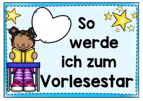 Vorschau - Poster - Vorlesekriterien - Tafelmaterial und Merkblatt: So werde ich zum Vorlesestar - Seite 1