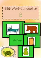 Vorschau - Arbeitsblätter - Bild-Wort-Lernkarten Buchstabe B - Deckblatt