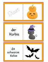 Vorschau - Spiele - Domino / Lesespiel zum Thema Halloween - Seite 1