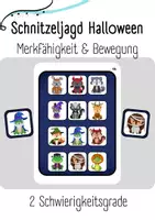Vorschau - Spiele - Schnitzeljagd Halloween (Merkfähigkeit & Bewegung) - Deckblatt