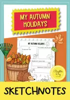 Vorschau - Mal- und Bastelvorlagen - Autumn holidays in sketchnotes; Herbstferien (Englisch) - Deckblatt