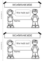 Vorschau - Arbeitsblätter - Übungsheft Wörtliche Rede (Redesatz + Redebegleitsatz) - Seite 1