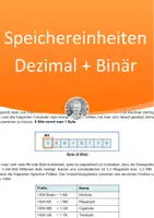 Vorschau - Arbeitsblätter - Speichereinheiten: Bit, Byte und Präfixe (Dezimal und Binär) - Deckblatt