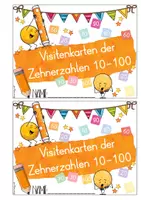 Vorschau - Arbeitsblätter - Visitenkarten der Zehnerzahlen 10 bis 100 - Übungsheftchen zum Ausfüllen - Seite 3