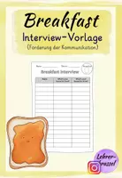 Vorschau - Arbeitsblätter - Breakfast | Interview | Worksheet | Talk time | Frühstück - Deckblatt