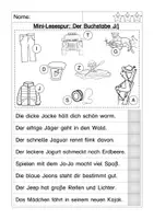 Vorschau - Arbeitsblätter - Lesespur Buchstabeneinführung J - Seite 3