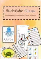 Vorschau - Arbeitsblätter - Buchstabe Qu Wandtafelmaterial Lernkarten Arbeitsblätter - Deckblatt