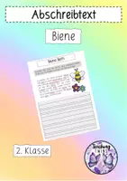 Vorschau - Arbeitsblätter - Abschreibtext Biene - Deckblatt