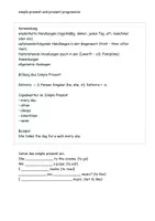 Vorschau - Arbeitsblätter - simple present und present progressive Erklärung Aufgabe Lösung - Seite 1