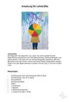 Vorschau - Mal- und Bastelvorlagen - Kunst Frühling, Regenschirm mit Wasserfarben, Grundschule - Seite 1