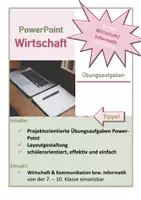 Vorschau - Arbeitsblätter - WIRTSCHAFT: Übungsaufgaben zum Thema PowerPoint - Deckblatt