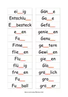 Vorschau - Spiele - Wort-Lückenkarten s-ss-ß Wörter mit Lösung - Seite 2