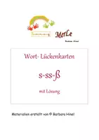 Vorschau - Spiele - Wort-Lückenkarten s-ss-ß Wörter mit Lösung - Deckblatt