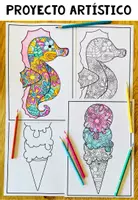 Vista previa - Manualidades / Dibujos para colorear - Verano - Proyecto artístico - página 1