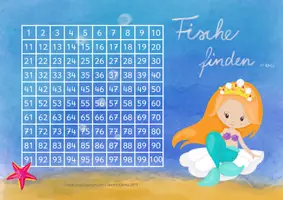 Vorschau - Spiele - Mathematik - Fische finden im Hunderterfeld mit der Meerjungfrau - Seite 1