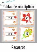 Vista previa - Juegos / Gamificación - Tablas de multiplicar: Juego didáctico (otoño) - Portada