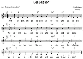 Vorschau - Arbeitsblätter - L-Kanon (4-stimmig) - Deckblatt