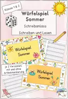 Vorschau - Arbeitsblätter - Würfelspiel Sommer: Schreiben und Lesen - Deckblatt