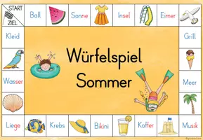 Vorschau - Arbeitsblätter - Würfelspiel Sommer: Schreiben und Lesen - Seite 2