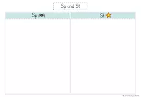 Vorschau - Arbeitsblätter - "Sp" und "St": Arbeitsblatt "Hören, Zuordnen, Einkleben" - Seite 2