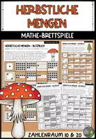 Vorschau - Arbeitsblätter - Brettspiele - Herbstliche Mengen mit dem Würfel im ZR 10 und 20 - Deckblatt