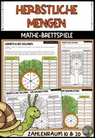 Vorschau - Arbeitsblätter - Brettspiele - Herbstliche Mengen im ZR 10 und 20 - Das Baumklettern - Deckblatt