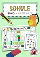 Vorschau - Spiele - In der Schule – Bingo-Spiel mit Hilfekarte – DaZ/DaF - Deckblatt
