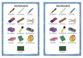 Vorschau - Spiele - In der Schule – Bingo-Spiel mit Hilfekarte – DaZ/DaF - Seite 2