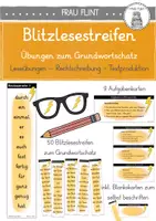 Vorschau - Stationenlernen - Blitzlesestreifen - Übungen zum Grundwortschatz (Kl. 1-4) - Deckblatt