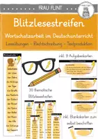 Vorschau - Stationenlernen - Blitzlesestreifen - Wortschatzarbeit im Deutschunterricht (Kl. 1-4) - Deckblatt