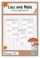 Vorschau - Arbeitsblätter - Lese Lies Mal Arbeitsblätter Herbst 3fach differenziert - Deckblatt